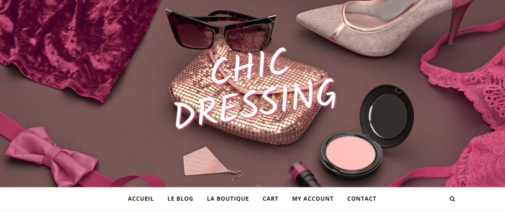 Page d'accueil du site de Chic Dressing